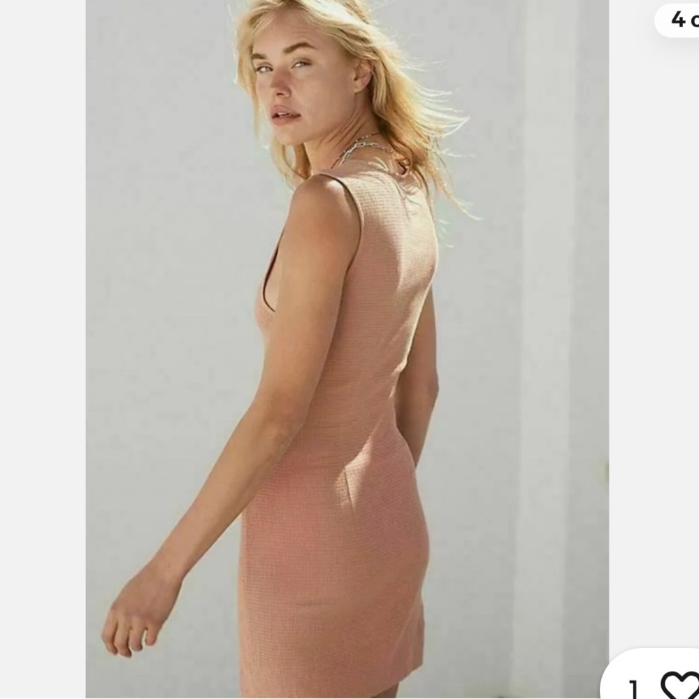 Free People Pink Ruched Bodycon Midi Dress - Picture 2 of 7